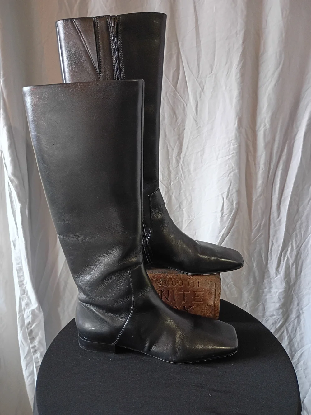 Bernardo Black Leather Riding Boots